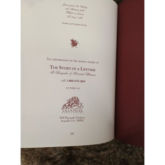 The Story Of A Lifetime: A Keepsake Of Personal Memoirs 3rd Edition By Pamela An - Picture 6 of 6